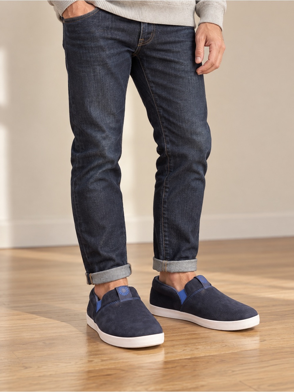 UGG Men's Navy Slip-On Shoes